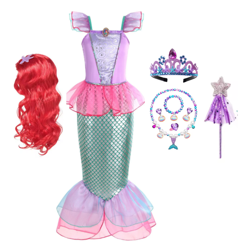 Fantasia Princesa Ariel Rosa (A Pequena Sereia)