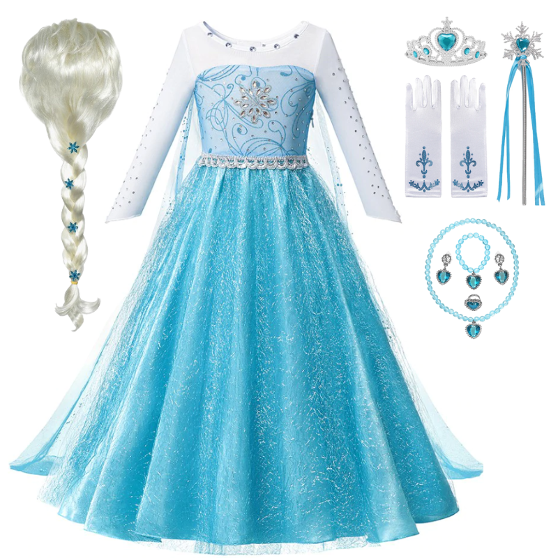 Vestido Fantasia Rainha Elsa (Frozen) - Carnaval