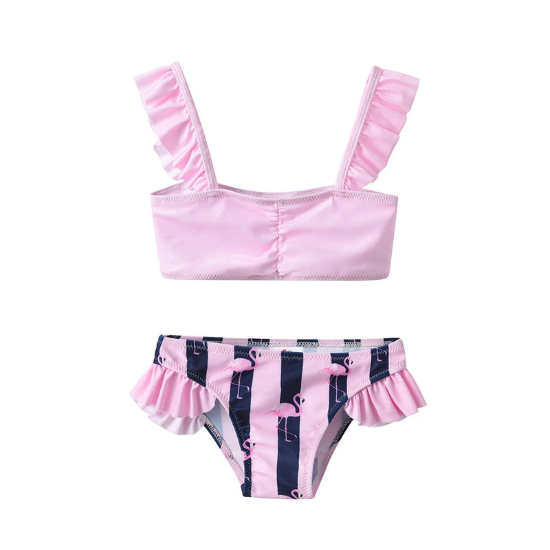 Biquíni Infantil Flamingo Rosa