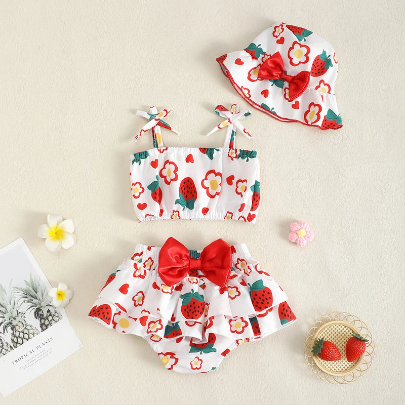 Conjunto Infantil de Verão Estampa Morango