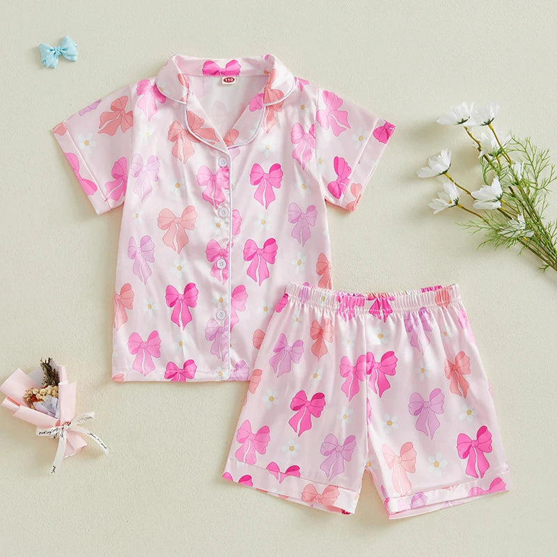 Pijama Infantil Laços Rosa