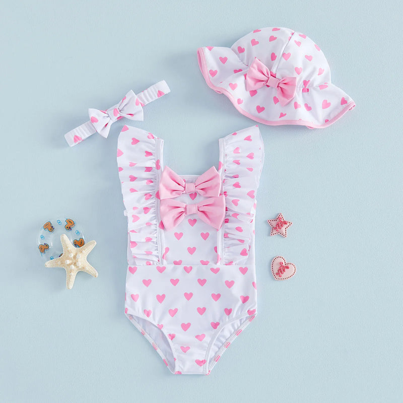 Maiô Branco Infantil Bolinhas Rosa