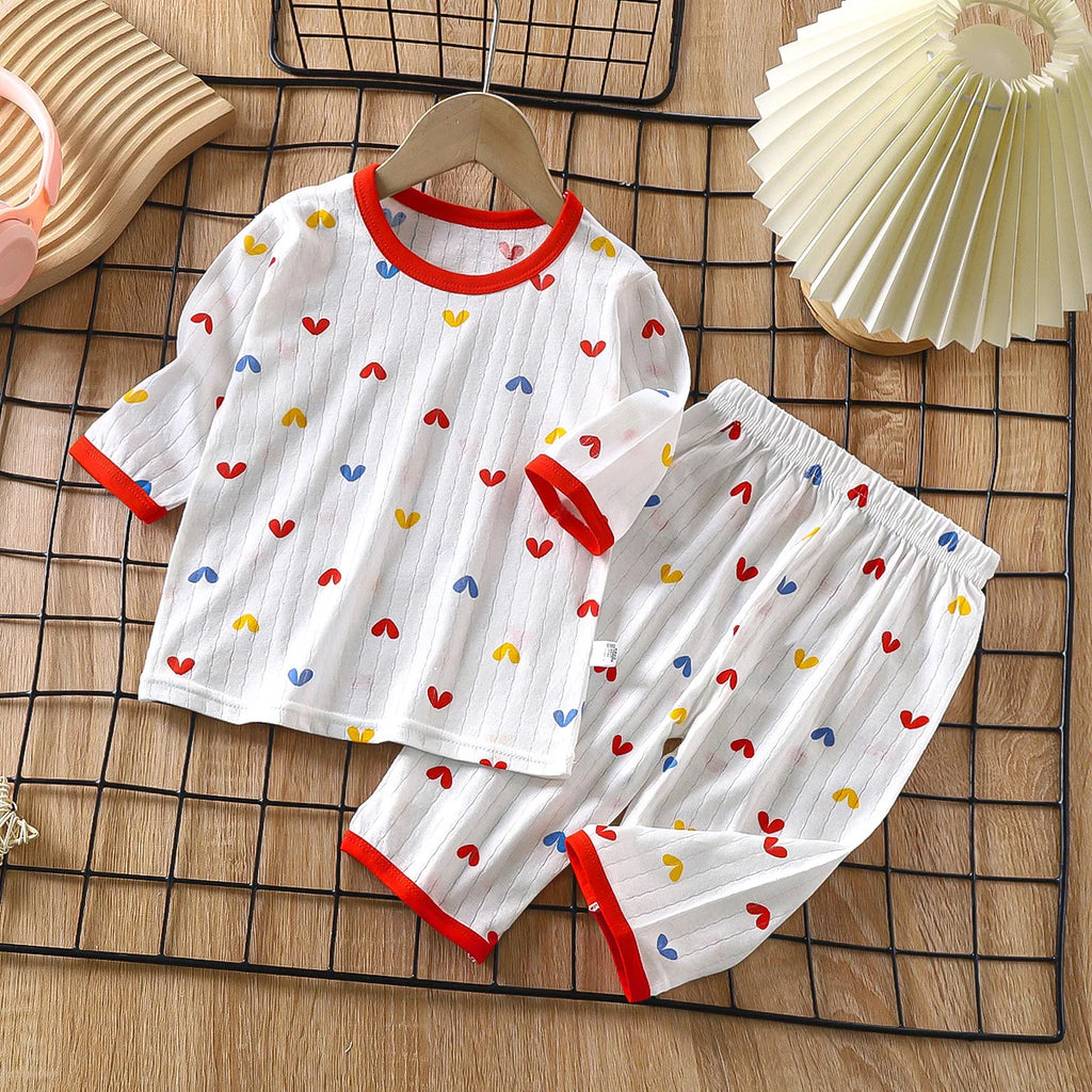Pijama Infantil Corações Coloridos