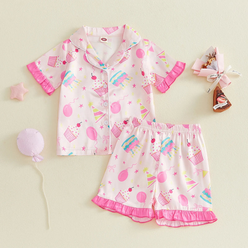 Pijama Infantil Festa Cupcakes Rosa