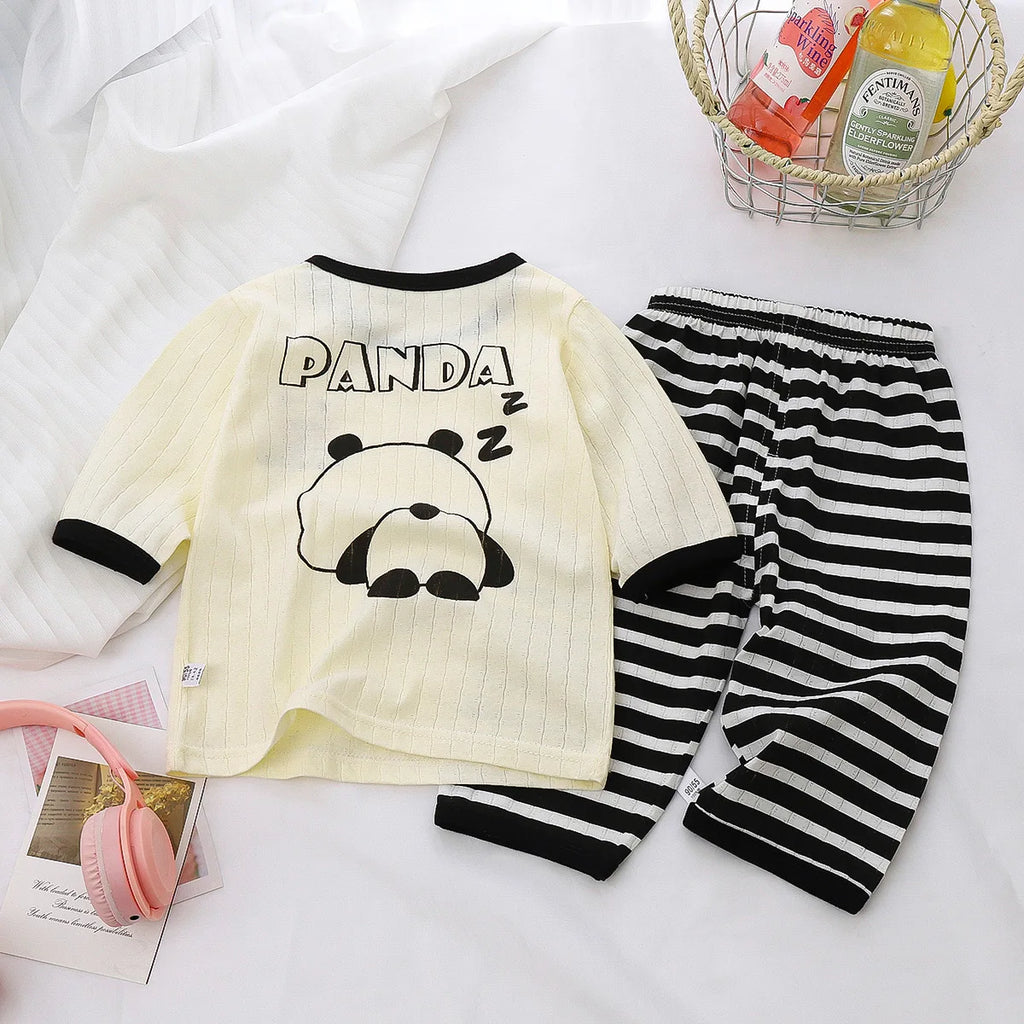 Pijama Infantil Panda Listrado