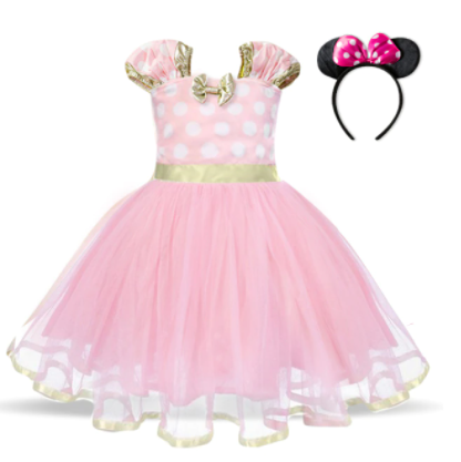 Vestido Fantasia Minnie + Acessórios + Frete Grátis