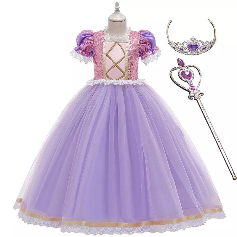 Vestido Fantasia Rapunzel  - Magia Rosa