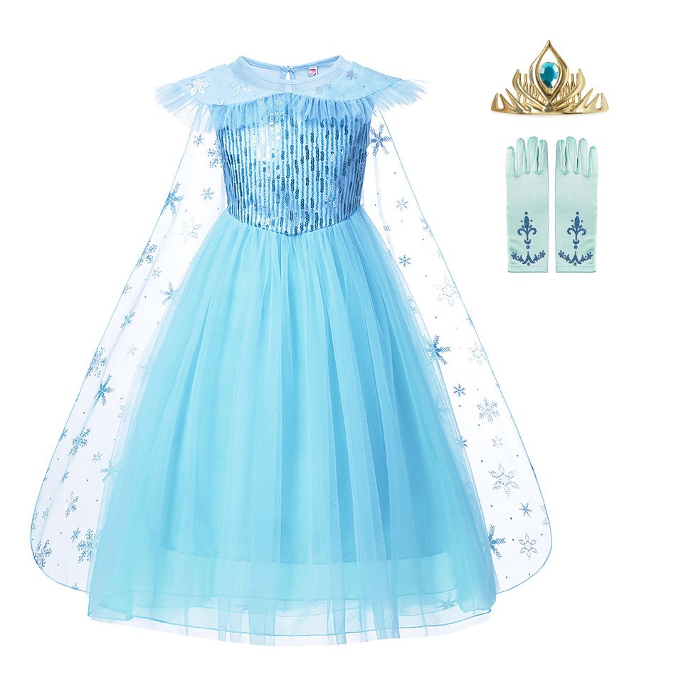Vestido Fantasia Elsa Estrela de Gelo (Frozen)