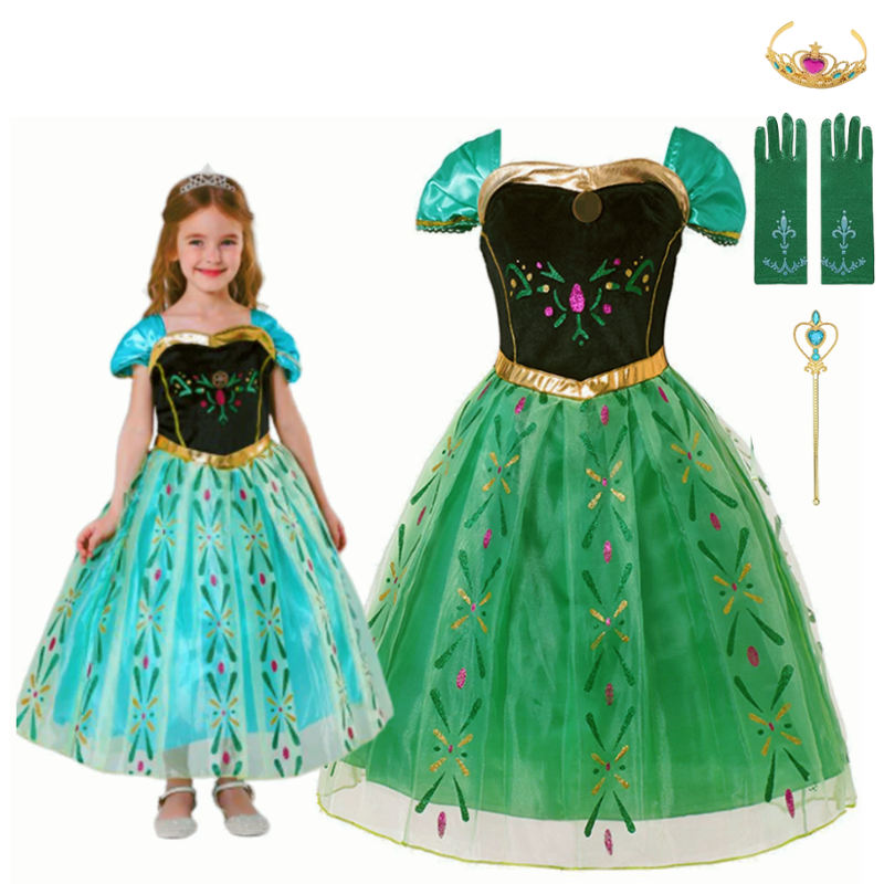 Vestido Fantasia Princesa Anna Coroação Especial