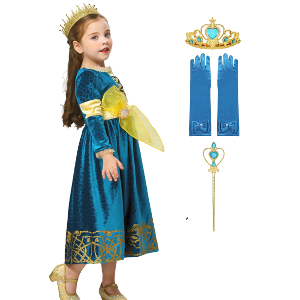 Vestido Fantasia Princesa Corajosa (Encantada) + Acessórios + Frete Grátis